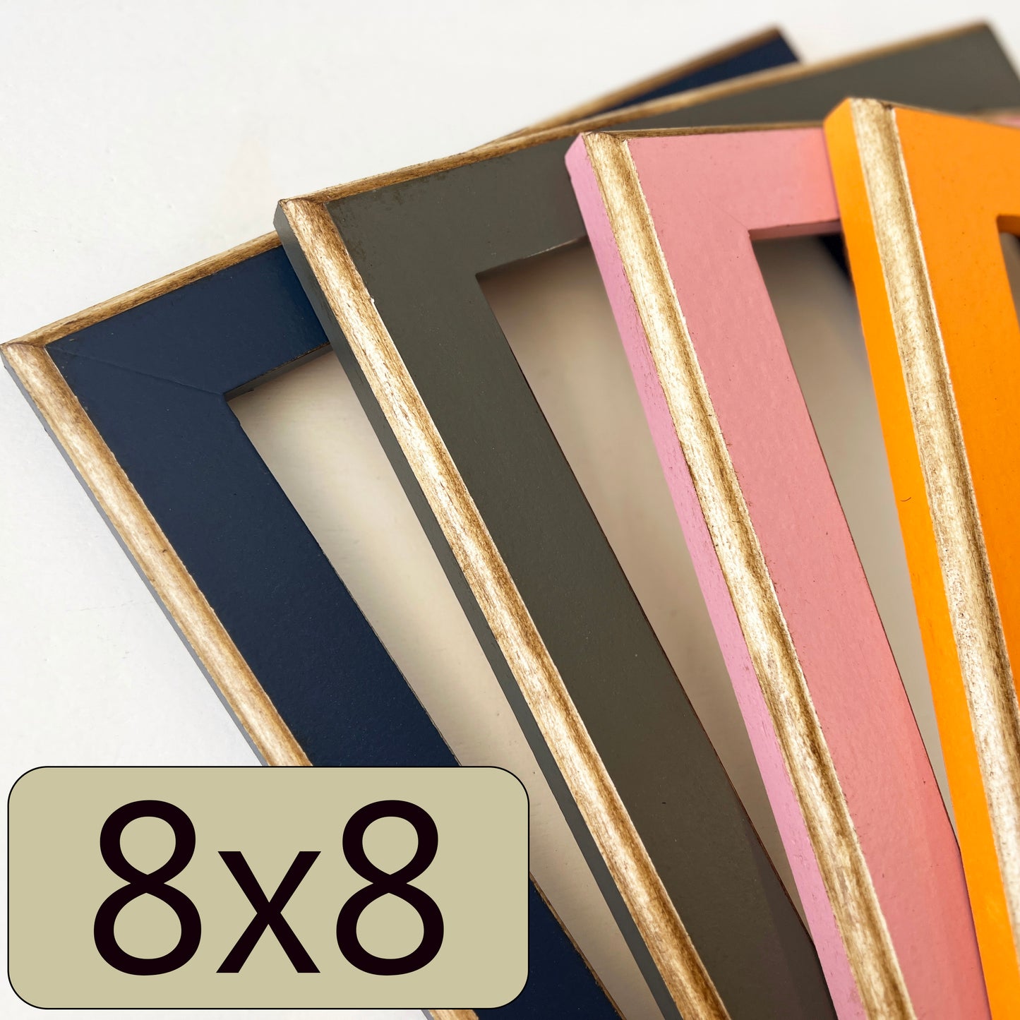 8x8" frame in 1.5 2Tone style - Choose your color - FREE SHIPPING