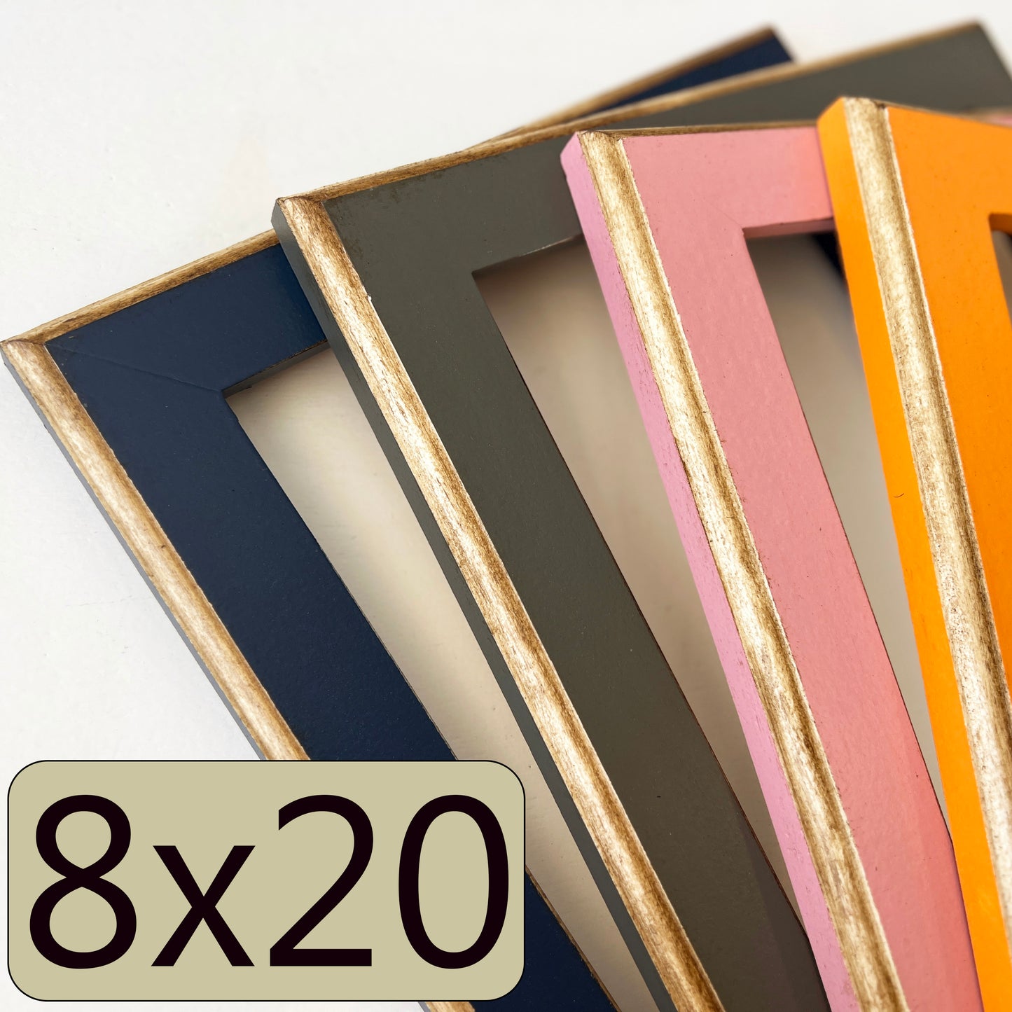 8x20" frame in 1.5 2Tone style - Choose your color - FREE SHIPPING