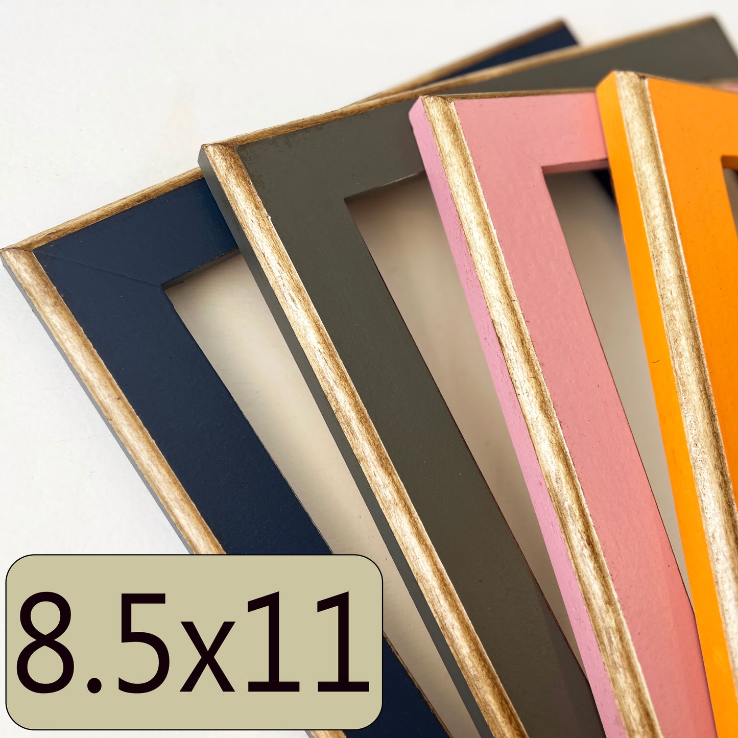 8.5x11" frame in 1.5 2Tone style - Choose your color - FREE SHIPPING