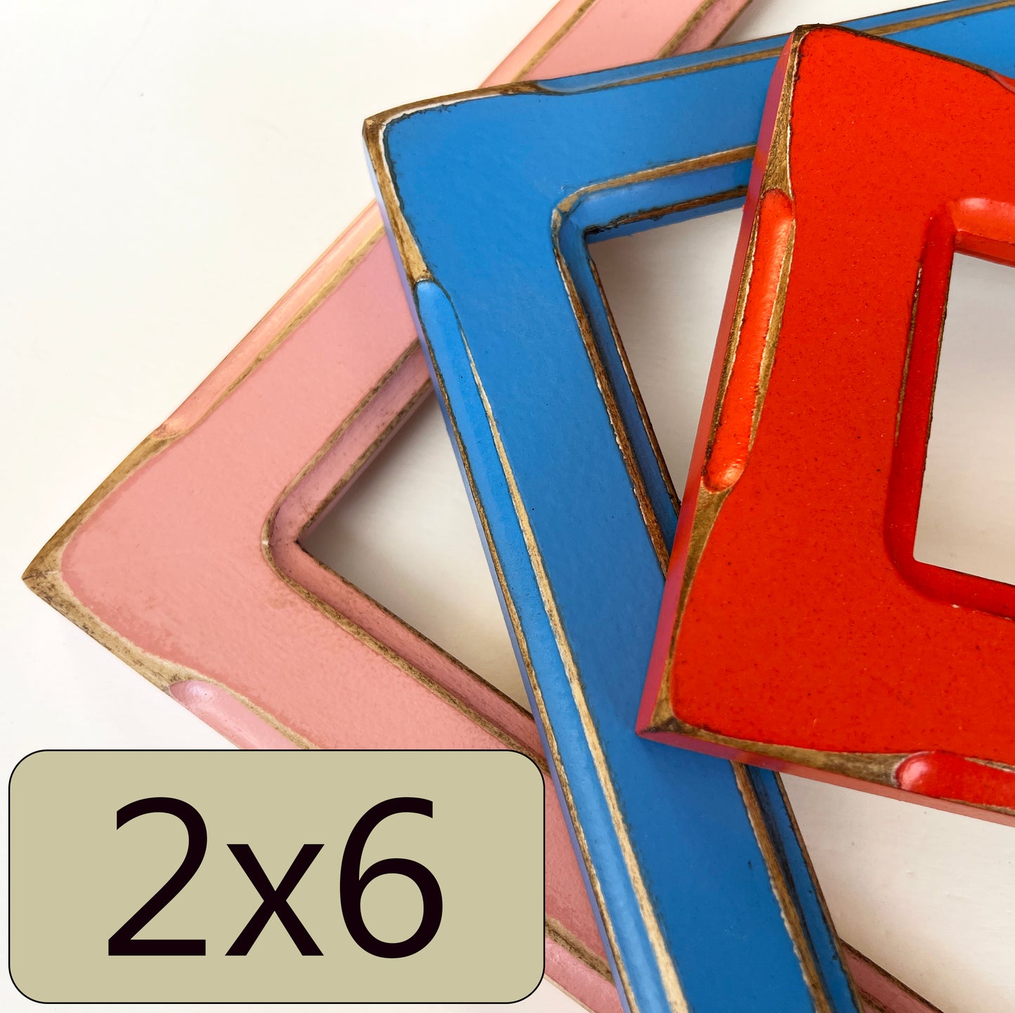 2x6" frame in 1.5 Wide Bones style - Choose your color - FREE SHIPPING