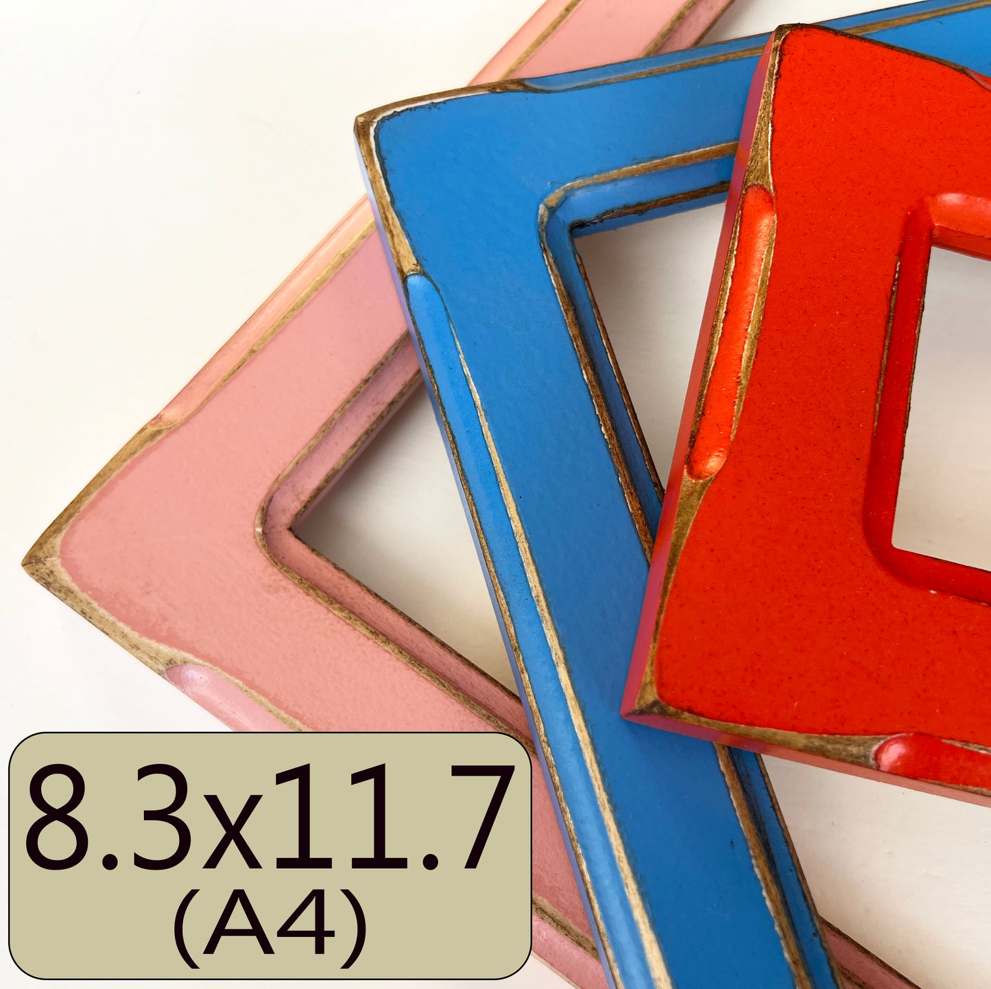 A4 8.3x11.7" frame in 1.5 Wide Bones style - Choose your color - FREE SHIPPING