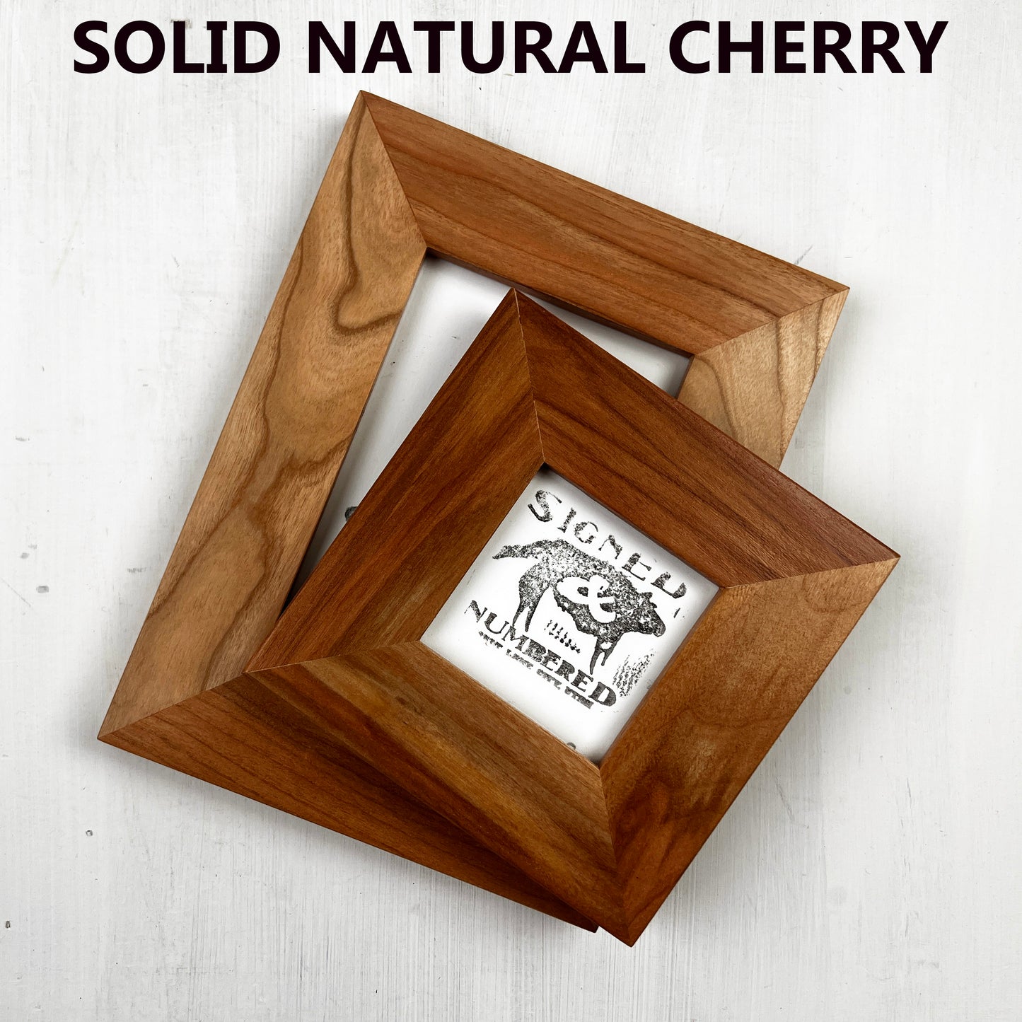 Solid Cherry Picture Frame in 1.5" Hardwood Molding - Choose Your Size - Ships Right Away!