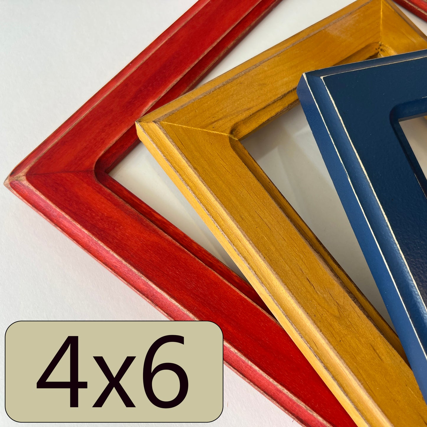 4x6" frame in 1.5 Wide Double Cove style - Choose your color - FREE SHIPPING