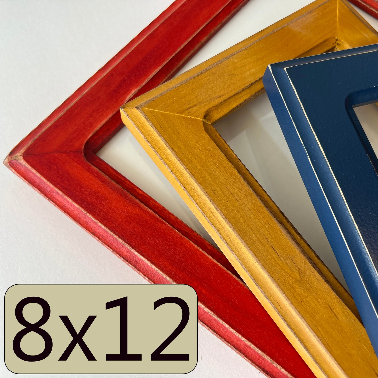 8x12" frame in 1.5 Wide Double Cove style - Choose your color - FREE SHIPPING