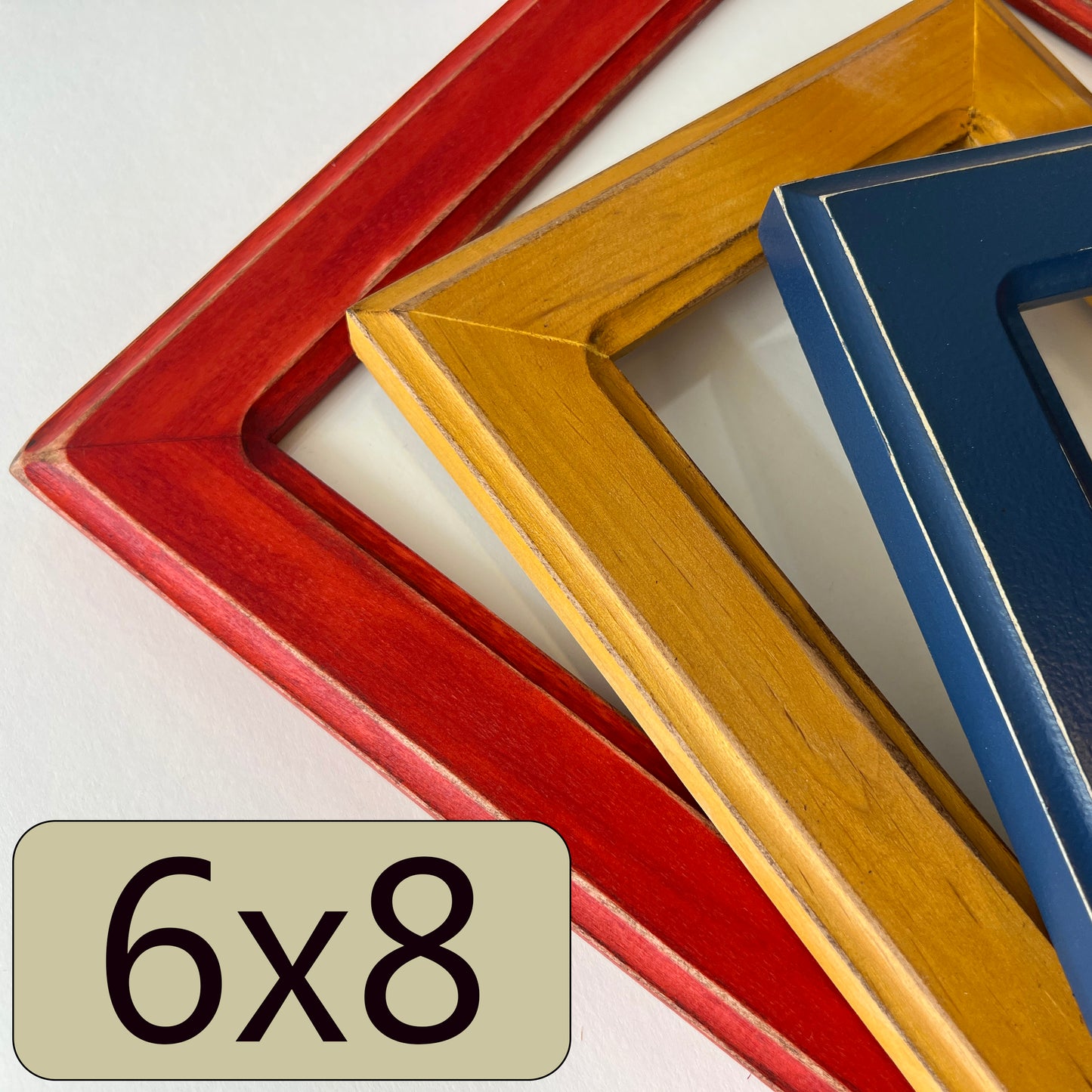 6x8" frame in 1.5 Wide Double Cove style - Choose your color - FREE SHIPPING
