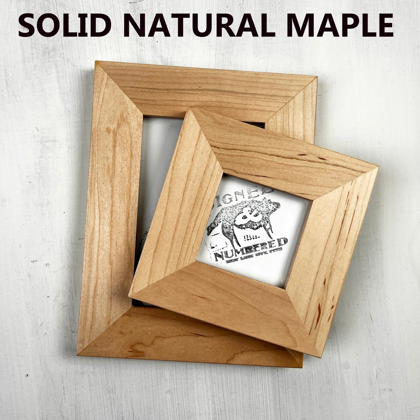 Solid Maple Picture Frame in 1.5" Hardwood Molding - Choose Your Size - Ships Right Away!