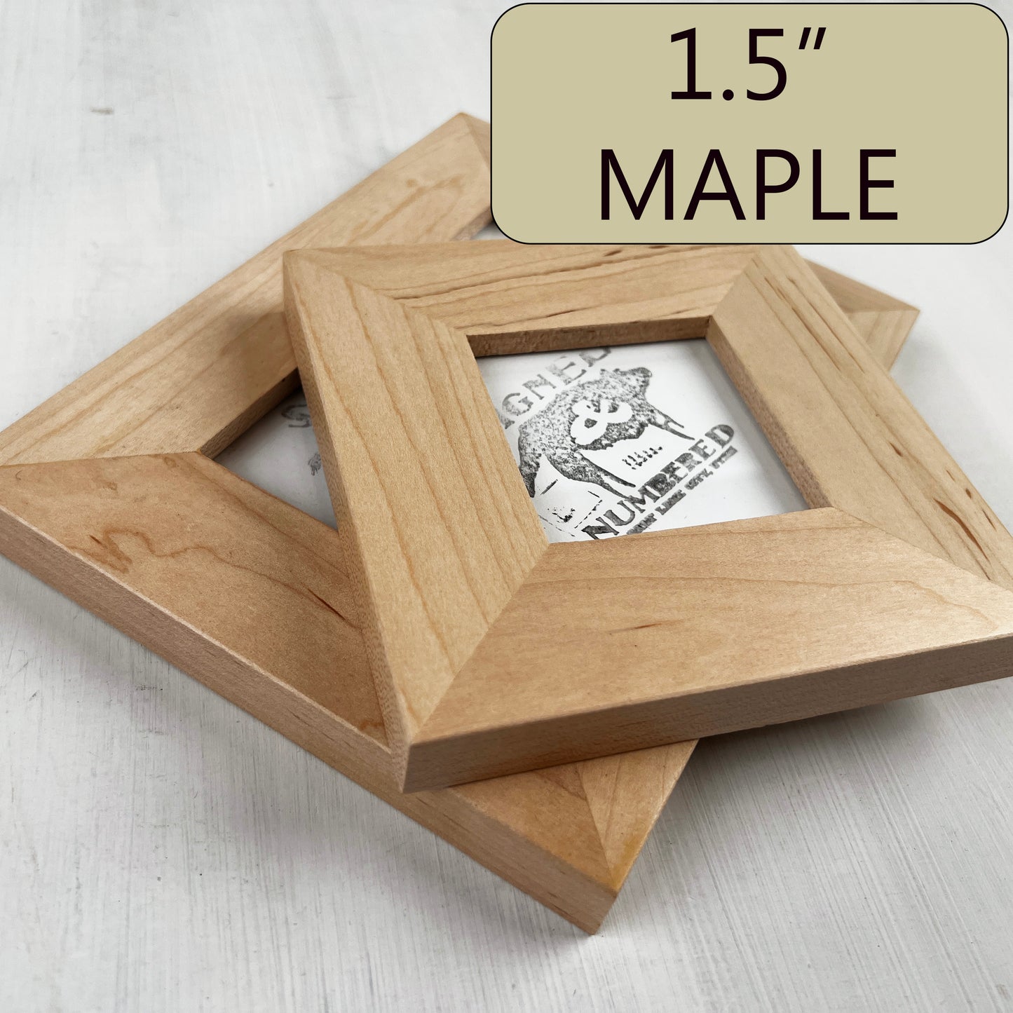 Solid Maple Picture Frame in 1.5" Hardwood Molding - Choose Your Size - Ships Right Away!