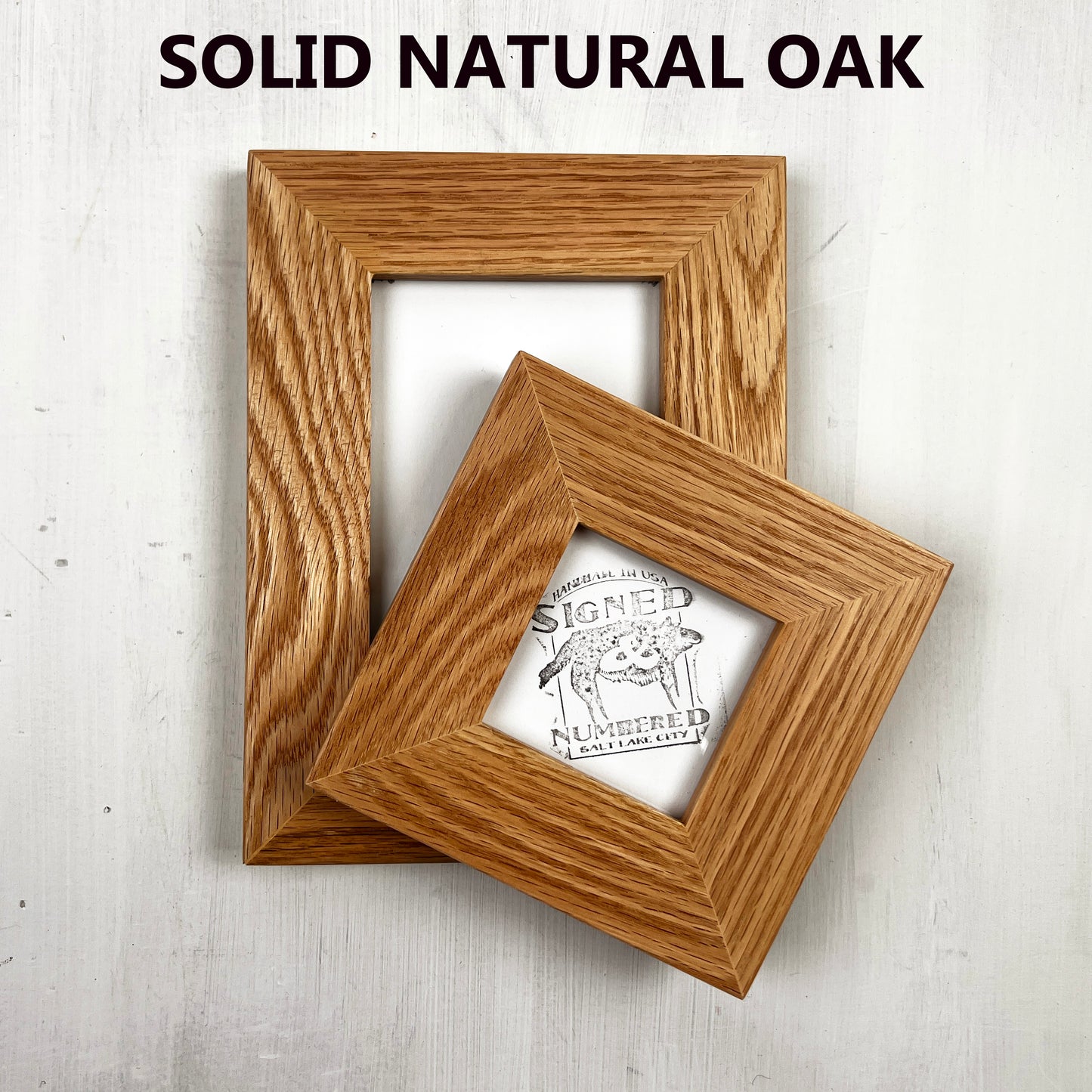 Solid Oak Picture Frame in 1.5" Hardwood Molding - Choose Your Size - Ships Right Away!