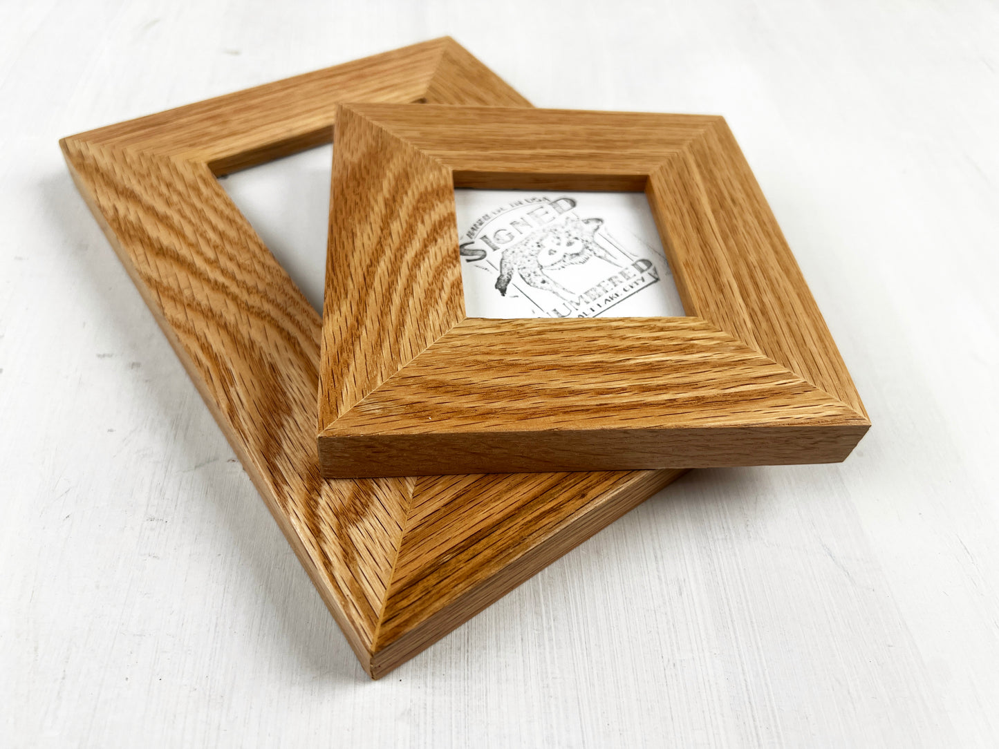 Solid Oak Picture Frame in 1.5" Hardwood Molding - Choose Your Size - Ships Right Away!