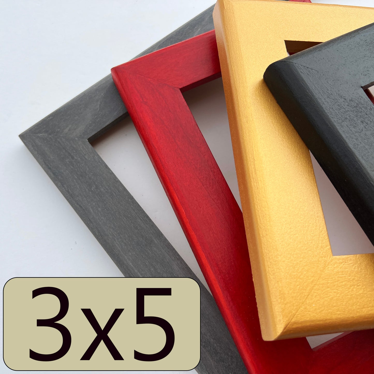 3x5" frame in 1.5 Rounded style - Choose your color - FREE SHIPPING