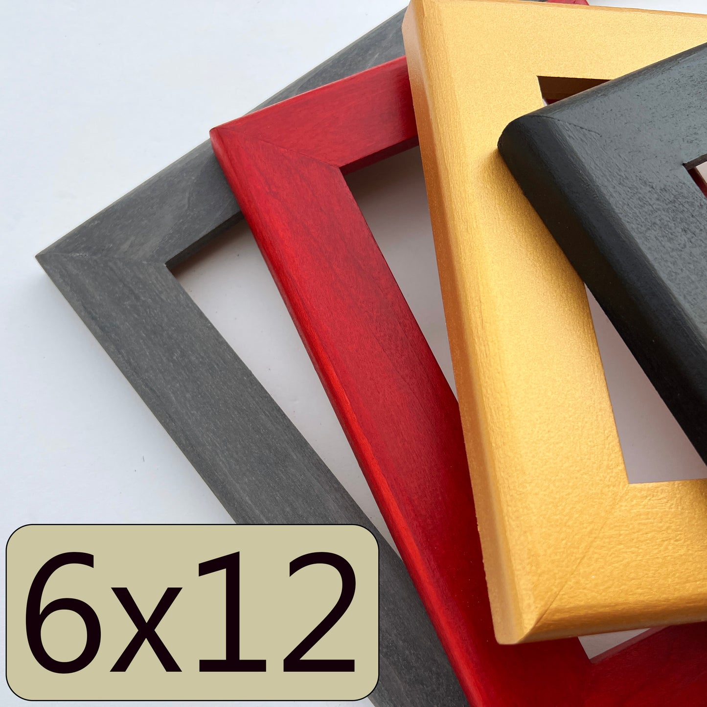 6x12" frame in 1.5 Rounded style - Choose your color - FREE SHIPPING