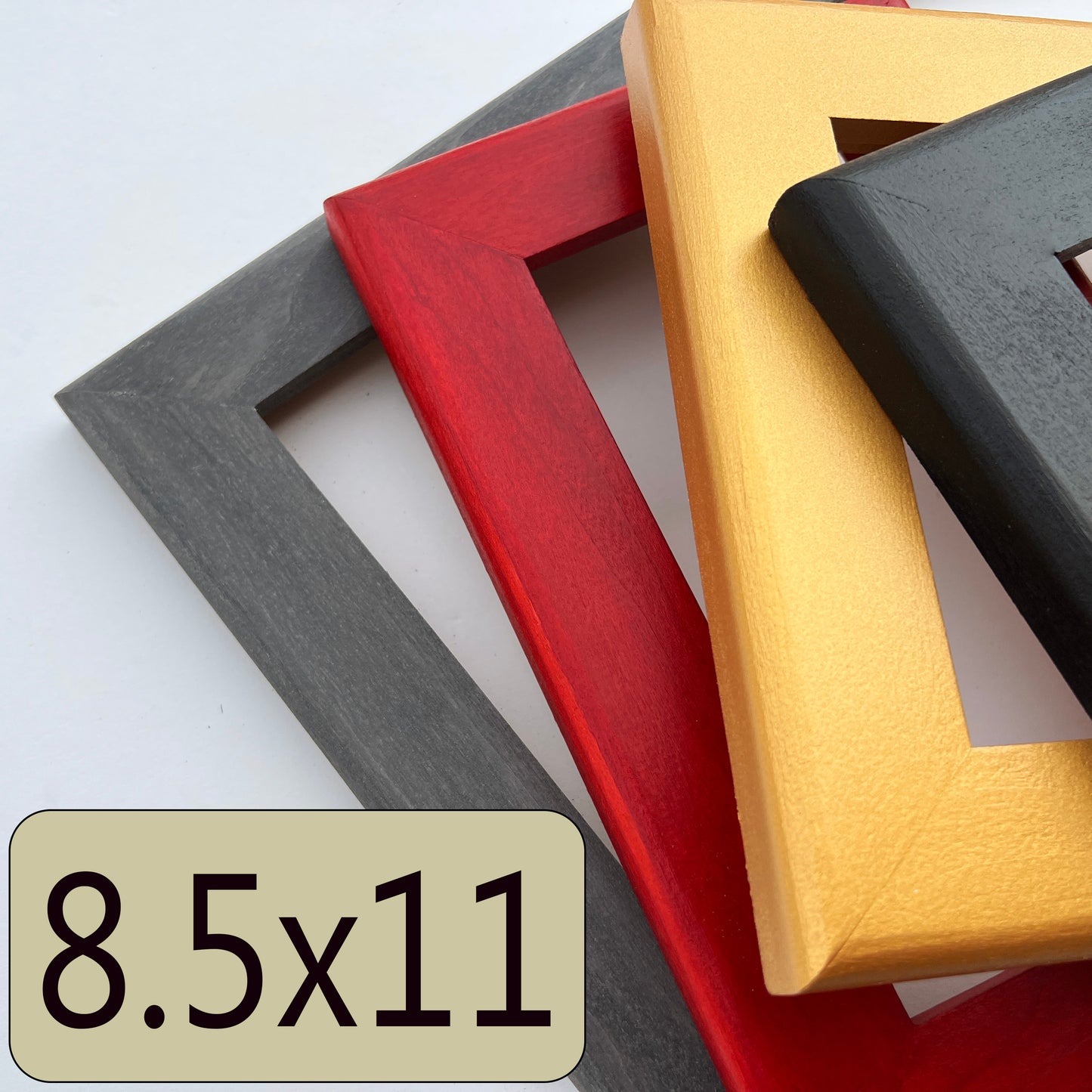8.5x11" frame in 1.5 Rounded style - Choose your color - FREE SHIPPING