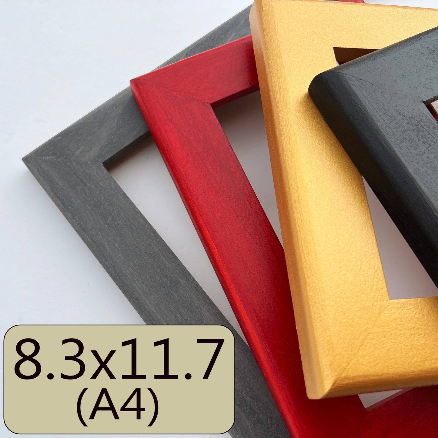 A4 8.3x11.7" frame in 1.5 Rounded style - Choose your color - FREE SHIPPING
