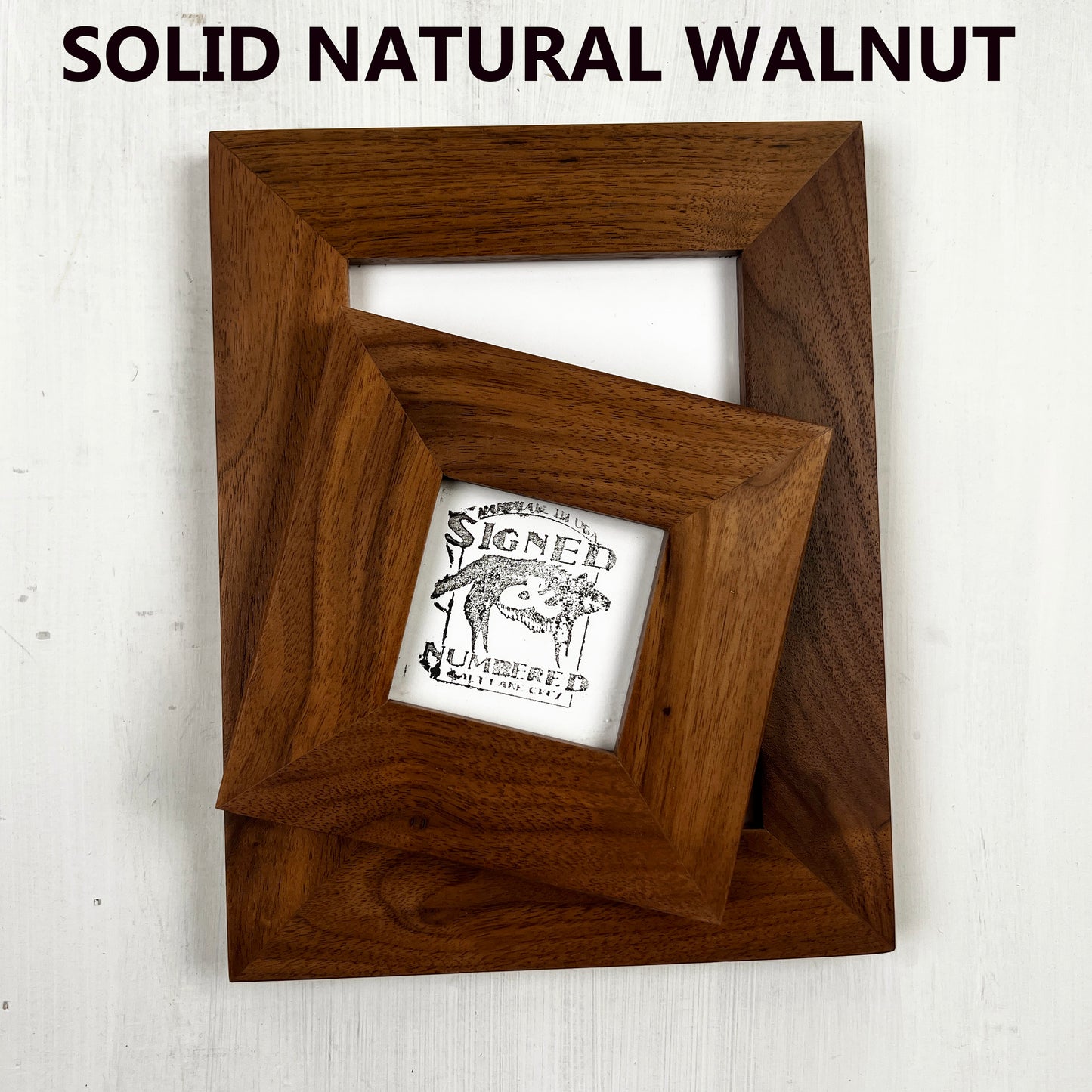 Solid Walnut Picture Frame in 1.5" Hardwood Molding - Choose Your Size - Ships Right Away!
