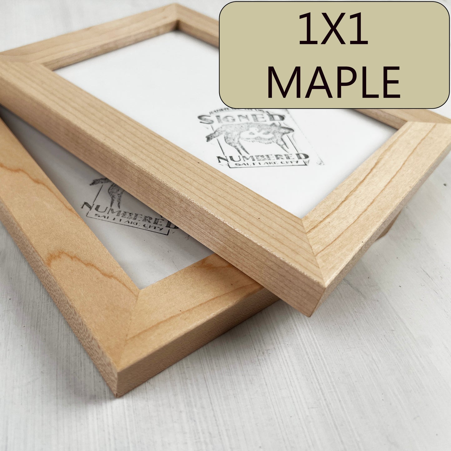 Solid Maple Picture Frame in 1x1 Hardwood Molding- Choose Your Size - Ships Right Away!