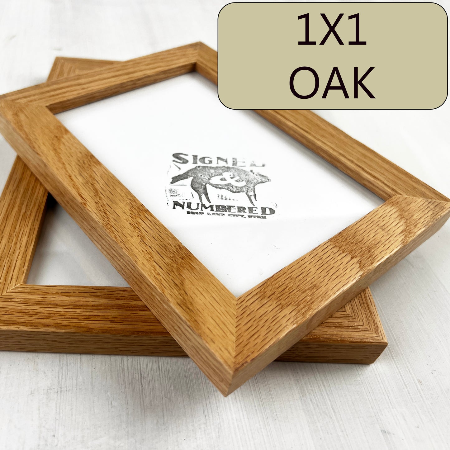 Solid Oak Picture Frame in 1x1 Hardwood Molding- Choose Your Size - Ships Right Away!