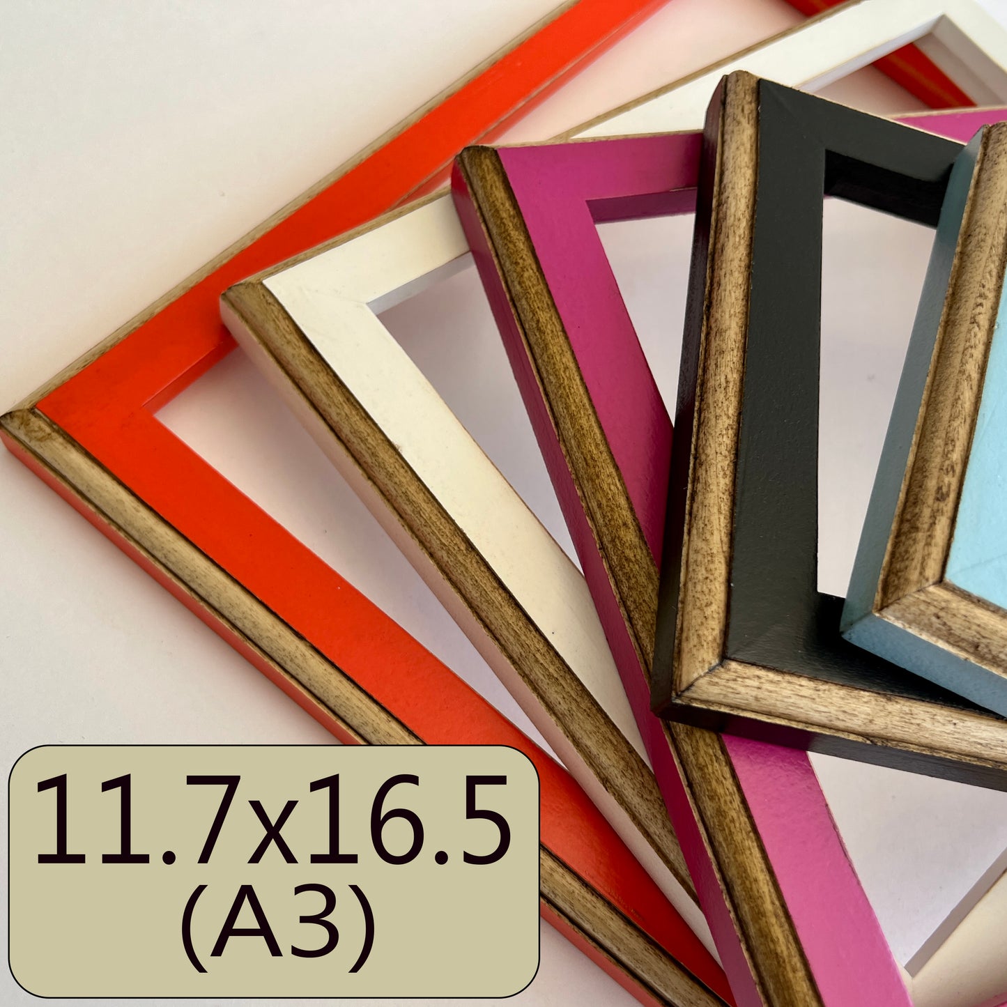 A3 11.7x16.5" frame in 1x1 2Tone style - Choose your color - FREE SHIPPING