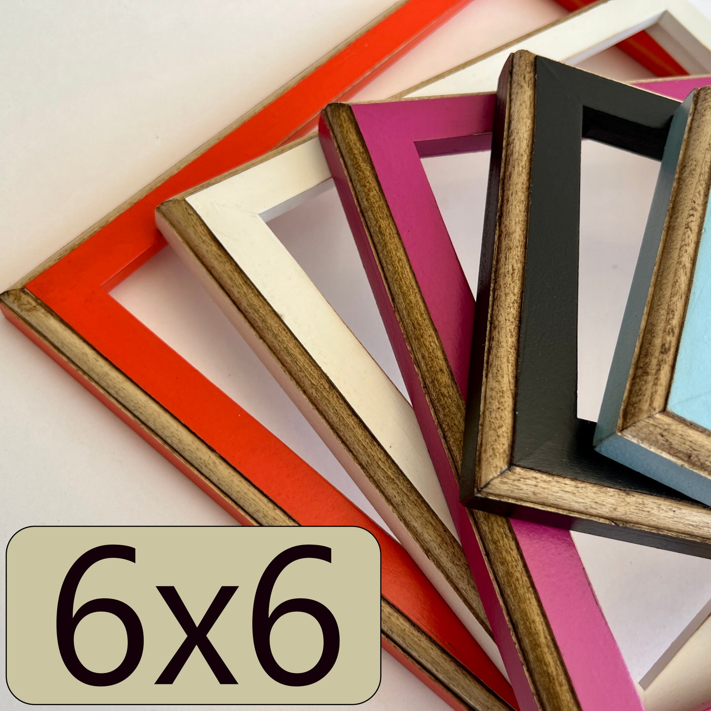 6x6" frame in 1x1 2Tone style - Choose your color - FREE SHIPPING