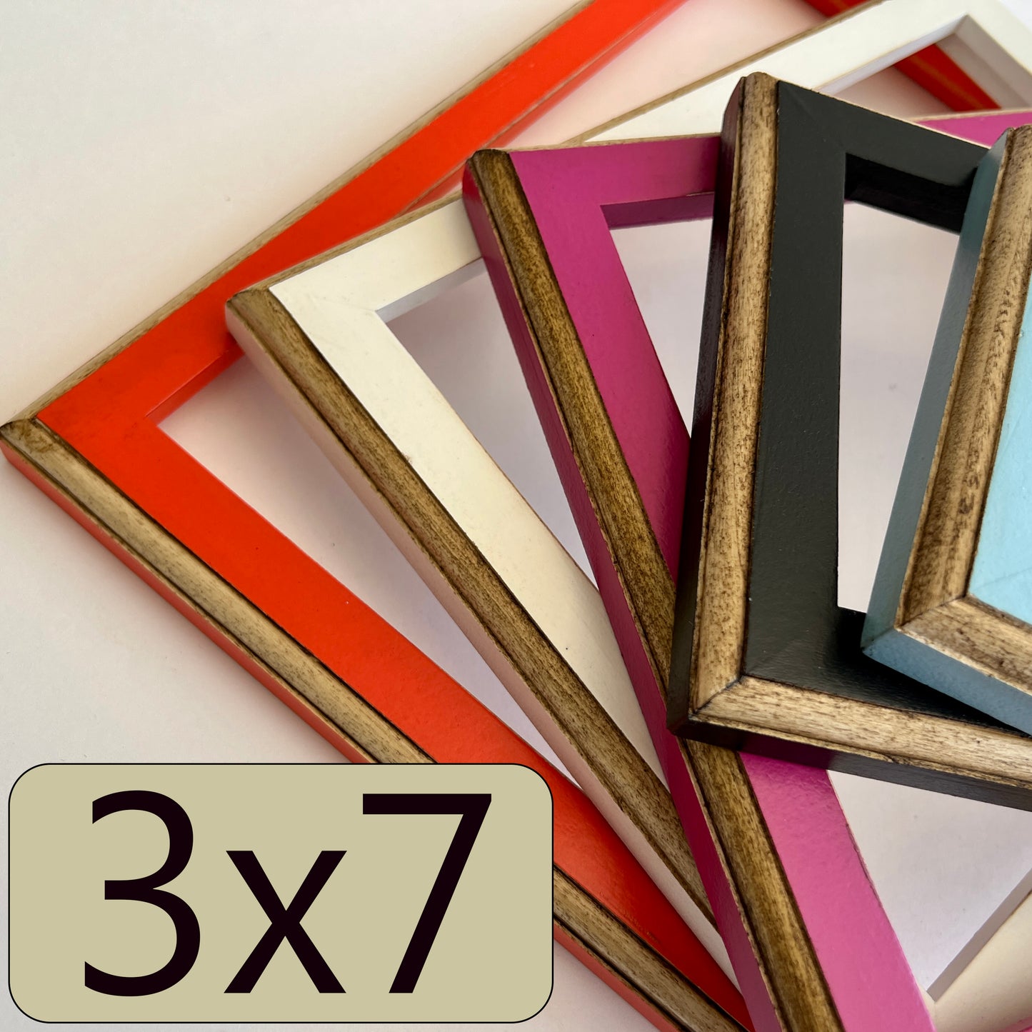 3x7" frame in 1x1 2Tone style - Choose your color - FREE SHIPPING