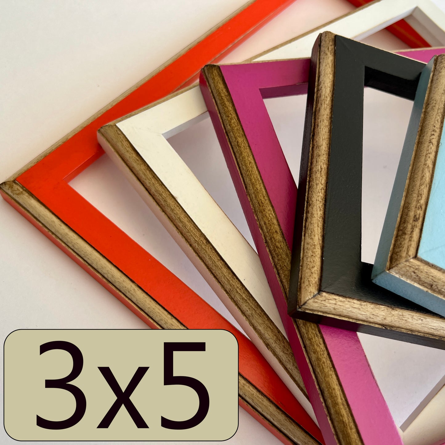 3x5" frame in 1x1 2Tone style - Choose your color - FREE SHIPPING