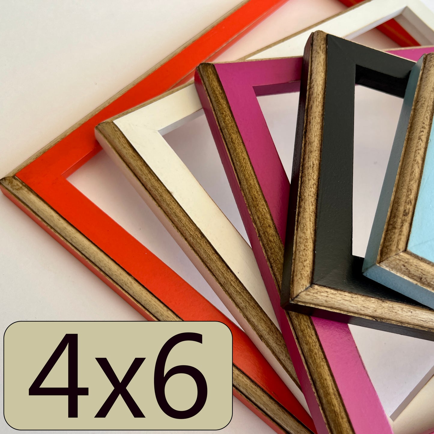 4x6" frame in 1x1 2Tone style - Choose your color - FREE SHIPPING