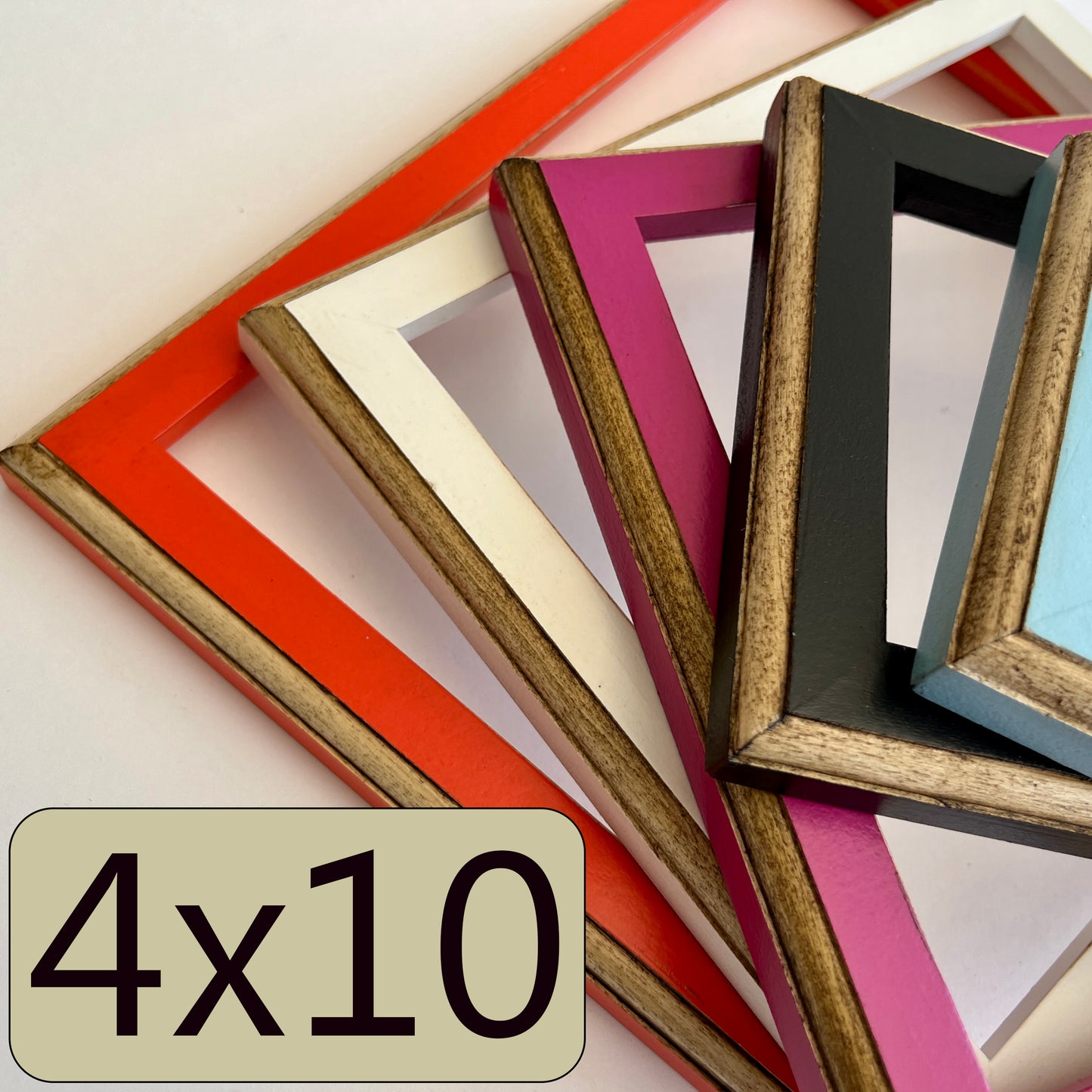 4x10" frame in 1x1 2Tone style - Choose your color - FREE SHIPPING