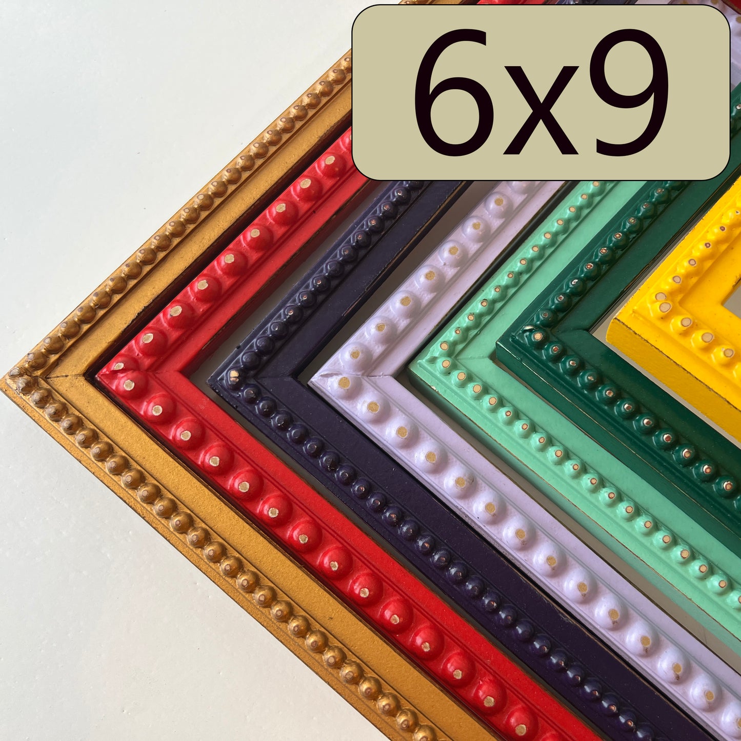 6x9" frame in 1x1 Bumpy style - Choose your color - FREE SHIPPING