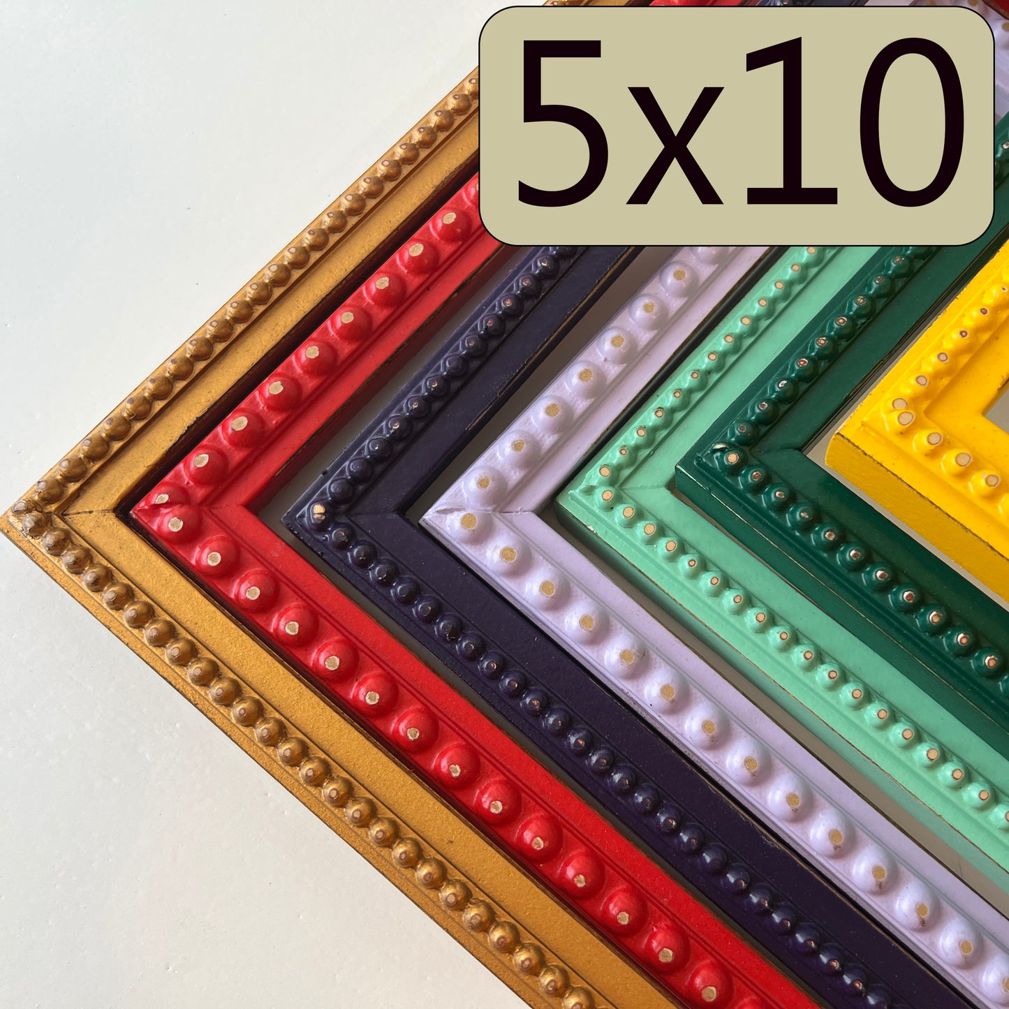5x10" frame in 1x1 Bumpy style - Choose your color - FREE SHIPPING