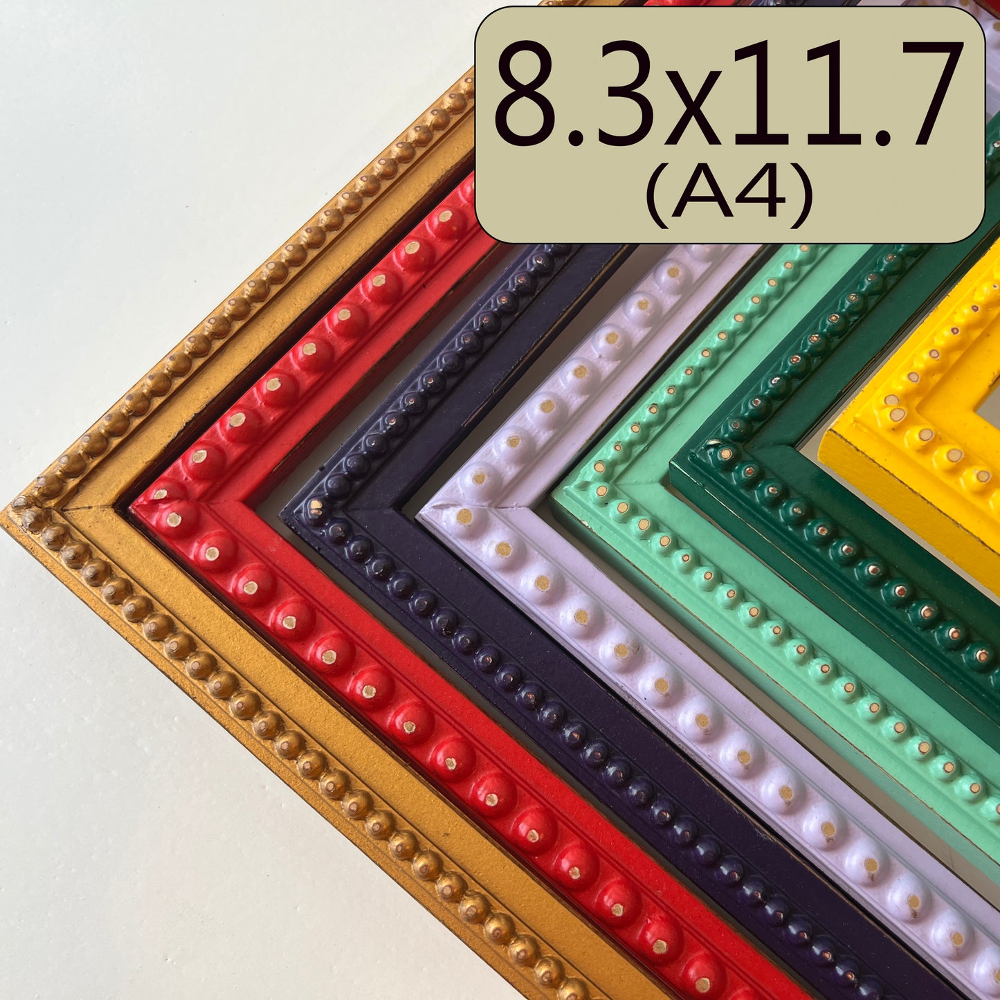 A4 8.3x11.7" frame in 1x1 Bumpy style - Choose your color - FREE SHIPPING