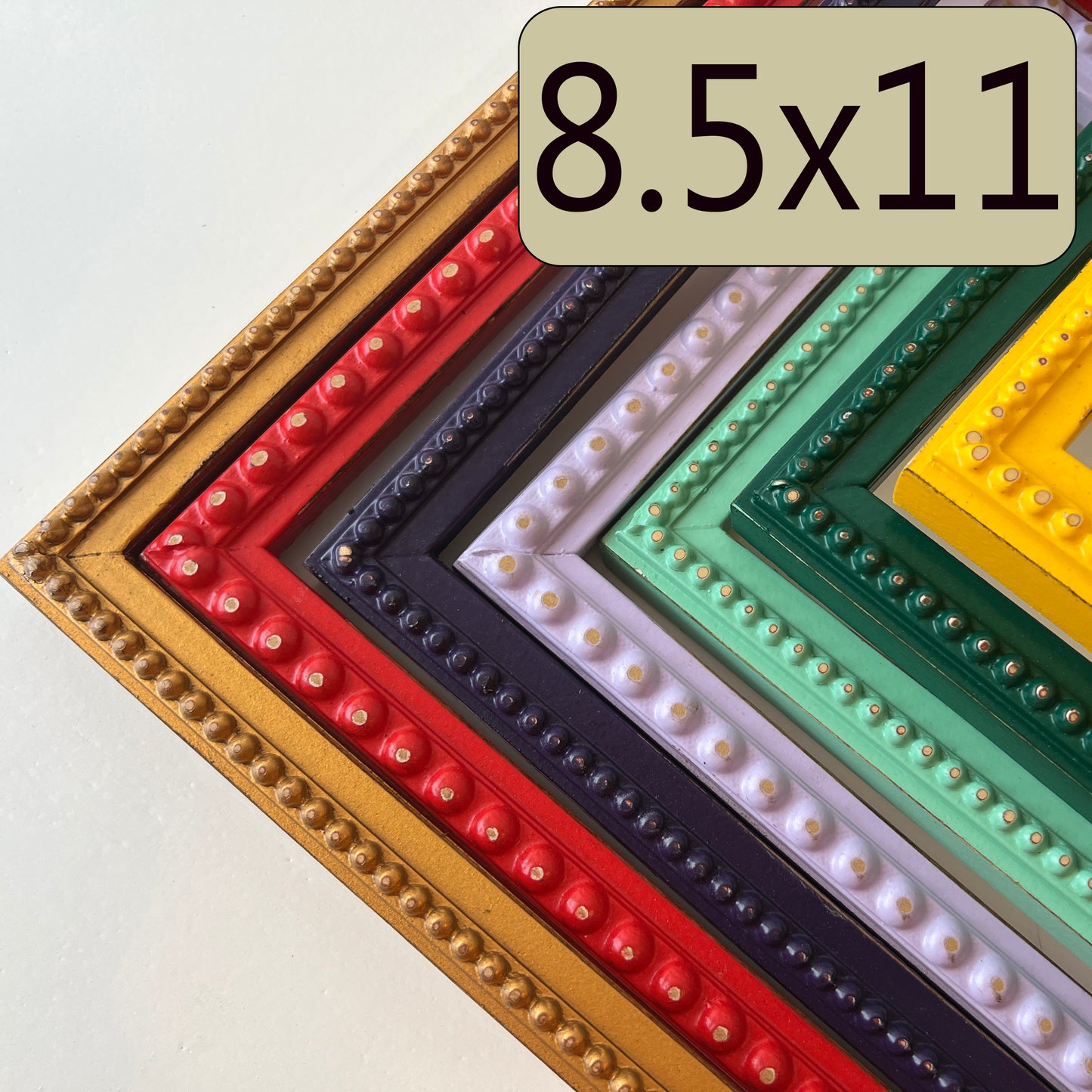 8.5x11" frame in 1x1 Bumpy style - Choose your color - FREE SHIPPING