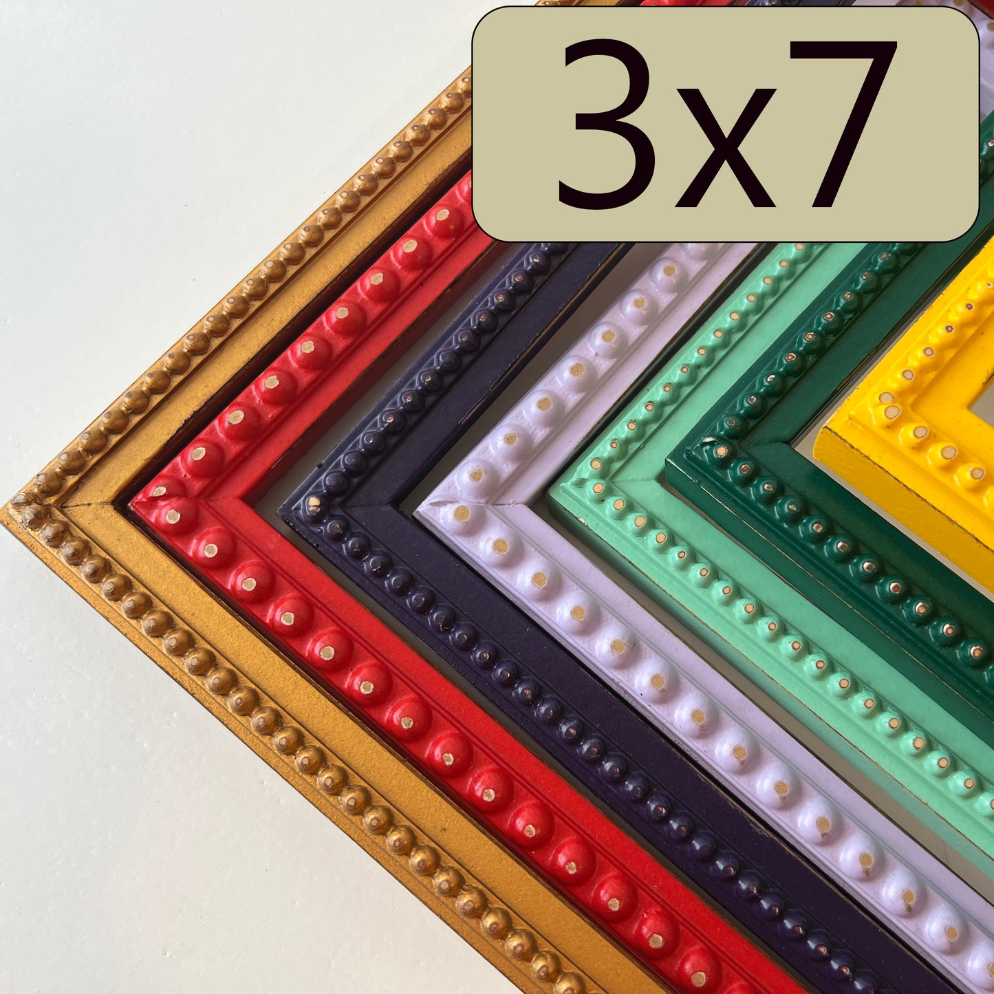 3x7" frame in 1x1 Bumpy style - Choose your color - FREE SHIPPING