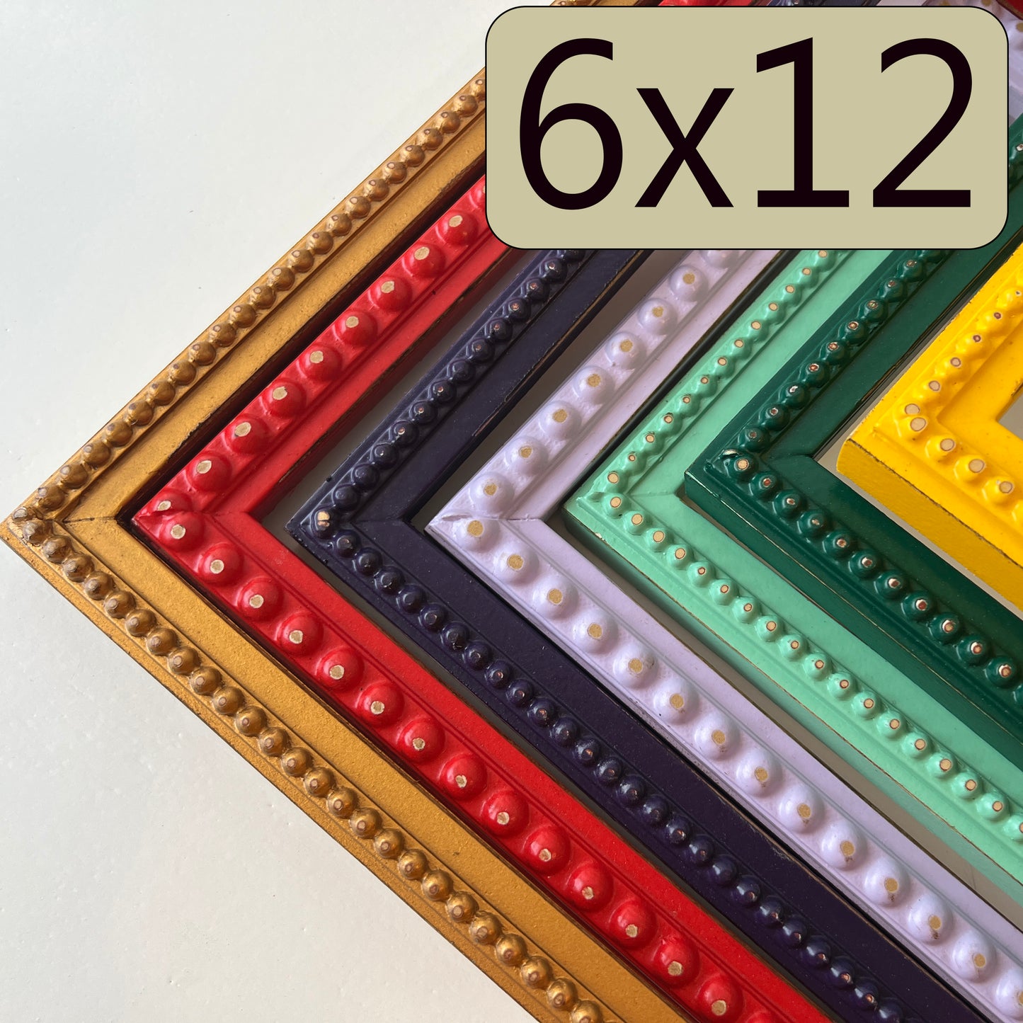 6x12" frame in 1x1 Bumpy style - Choose your color - FREE SHIPPING