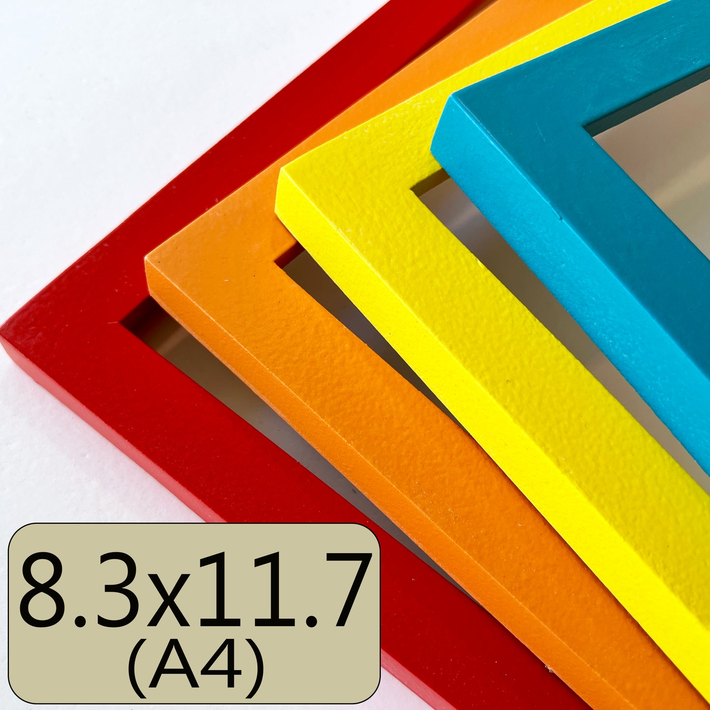 A4 8.3x11.7" frame in 1x1 Flat style - Choose your color - FREE SHIPPING