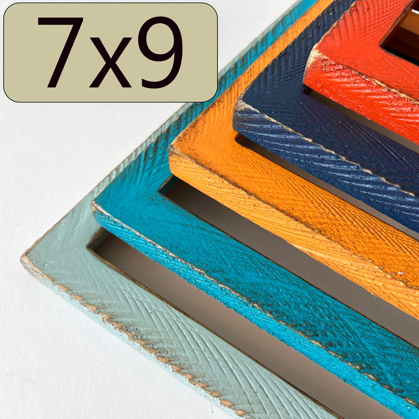 7x9" frame in 1x1 Roughsawn style - Choose your color - FREE SHIPPING
