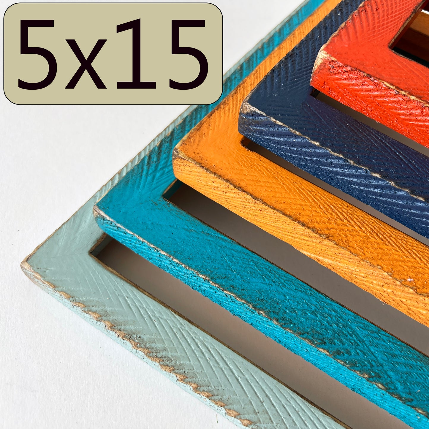 5x15" frame in 1x1 Roughsawn style - Choose your color - FREE SHIPPING