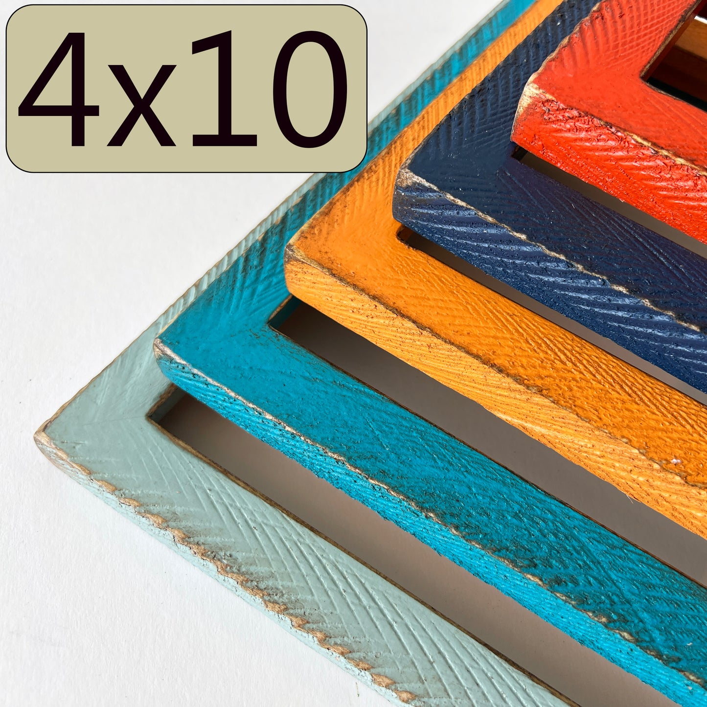 4x10" frame in 1x1 Roughsawn style - Choose your color - FREE SHIPPING