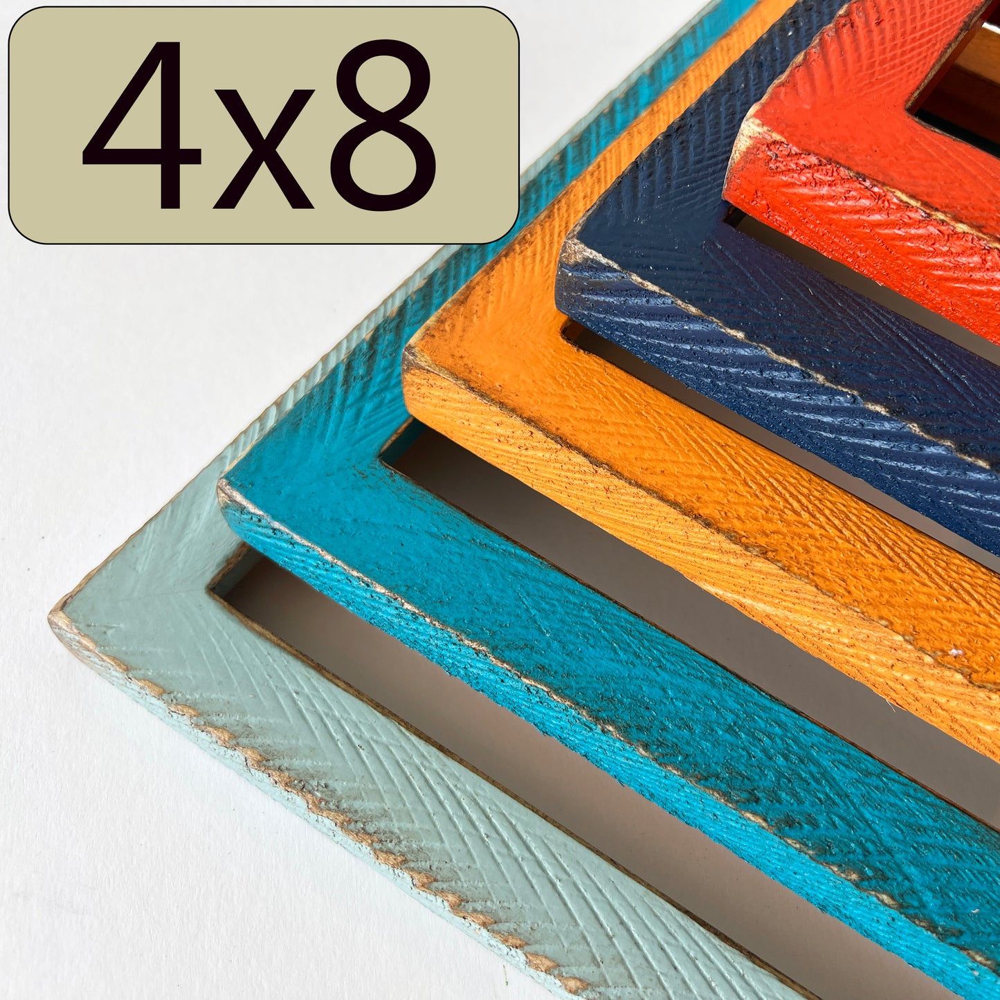 4x8" frame in 1x1 Roughsawn style - Choose your color - FREE SHIPPING