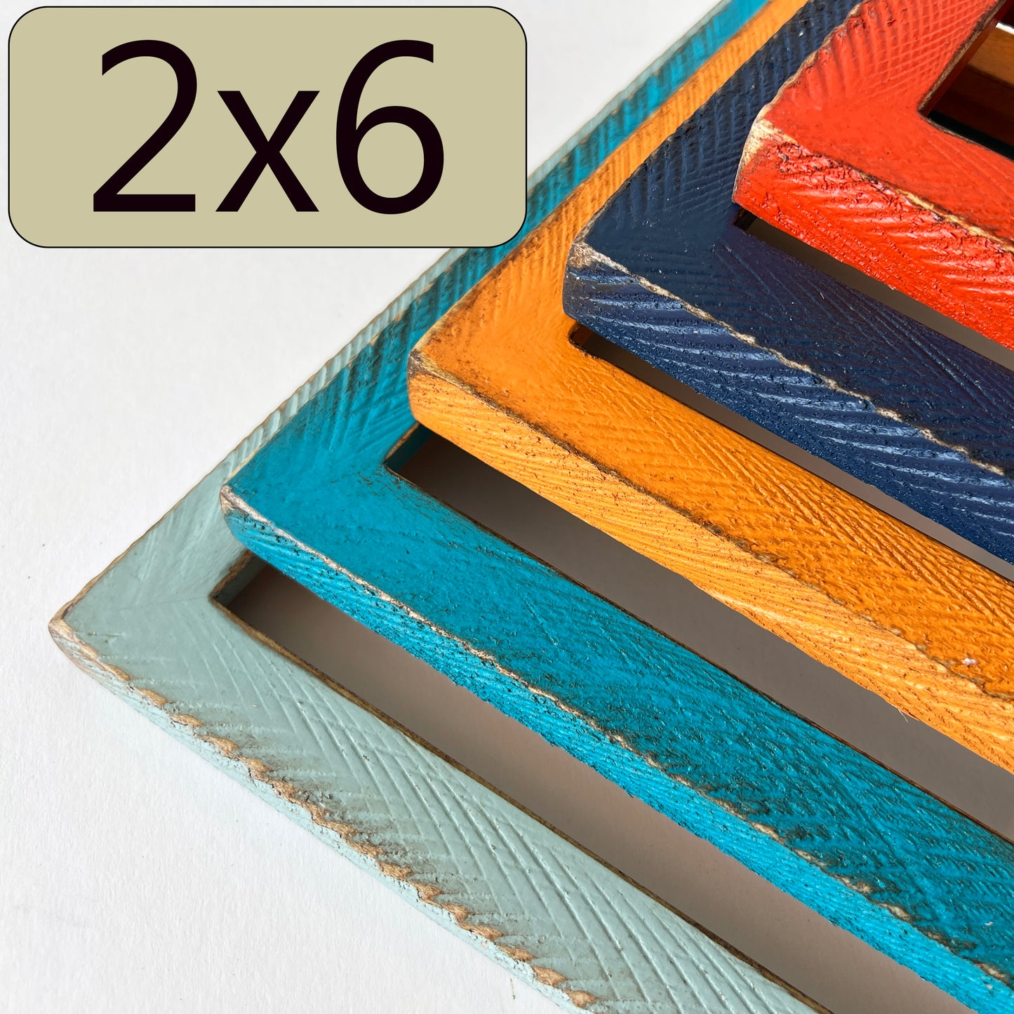 2x6" frame in 1x1 Roughsawn style - Choose your color - FREE SHIPPING