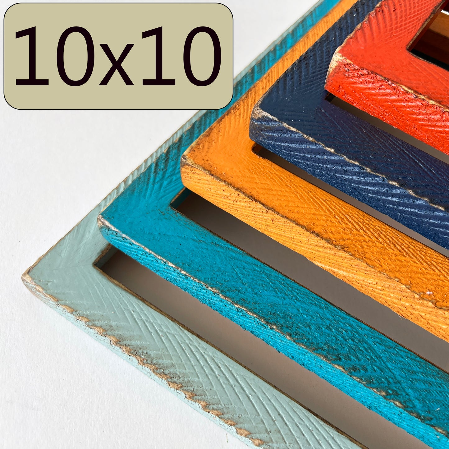 10x10" frame in 1x1 Roughsawn style - Choose your color - FREE SHIPPING