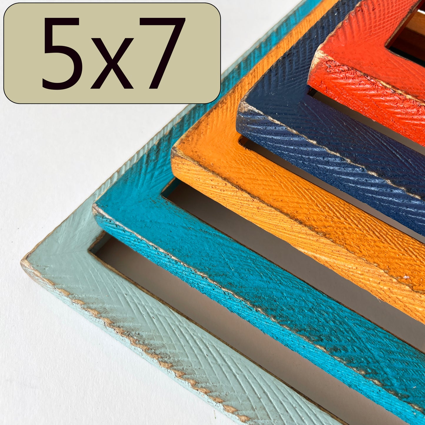 5x7" frame in 1x1 Roughsawn style - Choose your color - FREE SHIPPING
