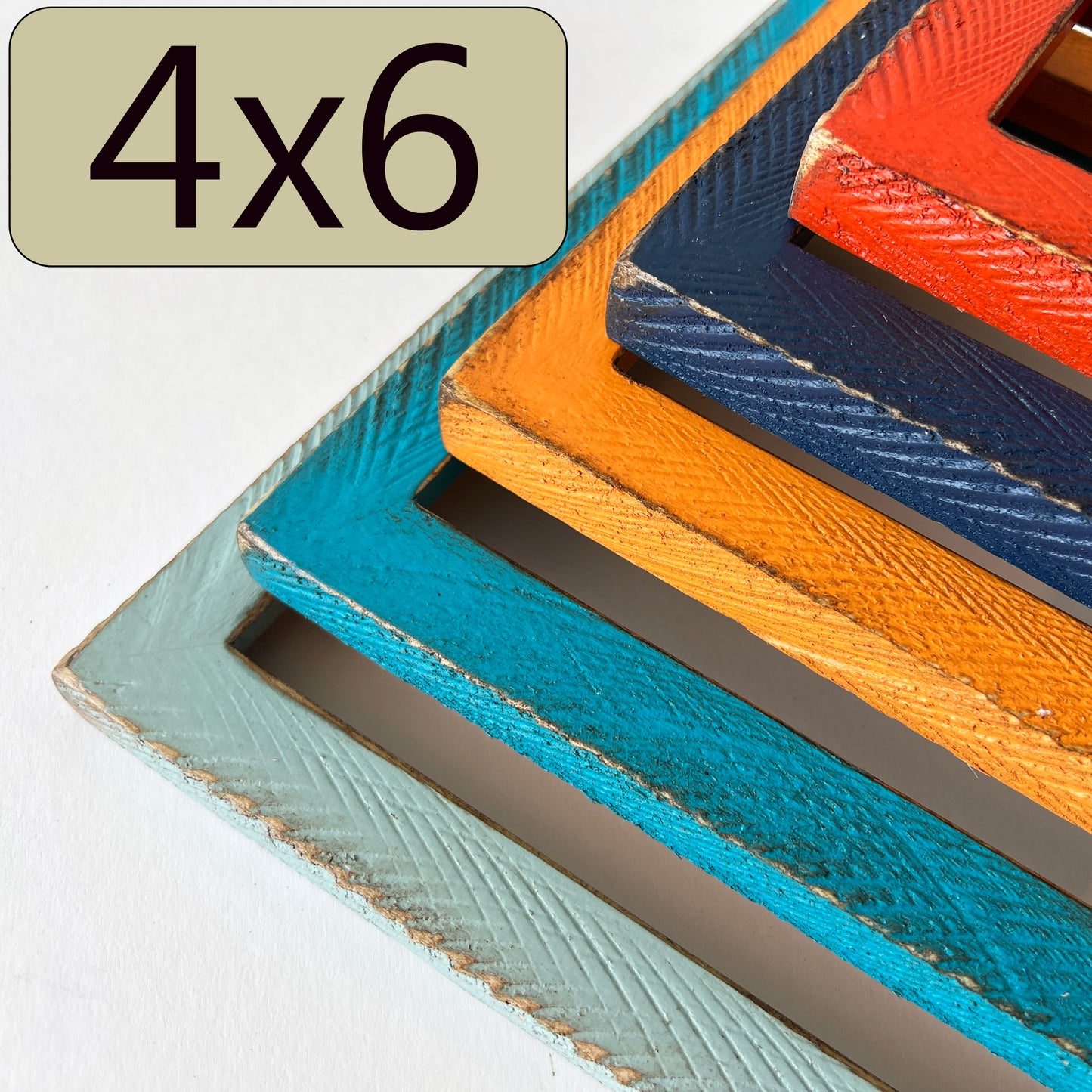 4x6" frame in 1x1 Roughsawn style - Choose your color - FREE SHIPPING