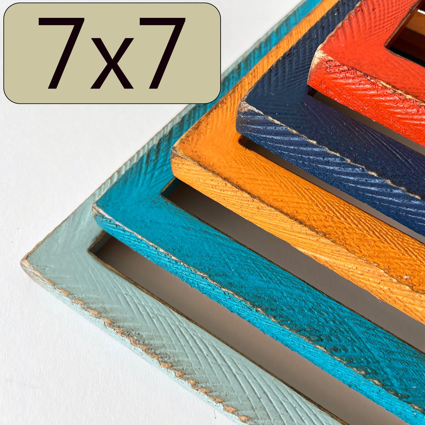 7x7" frame in 1x1 Roughsawn style - Choose your color - FREE SHIPPING