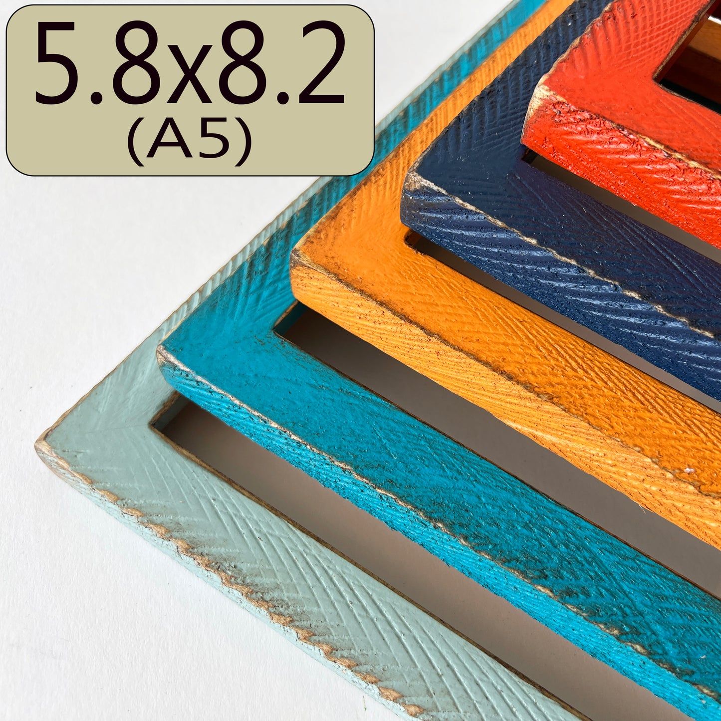 A5 5.8x8.2" frame in 1x1 Roughsawn style - Choose your color - FREE SHIPPING
