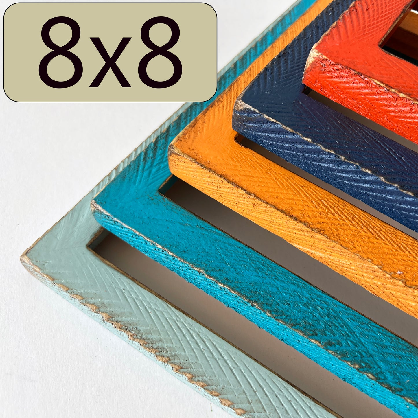 8x8" frame in 1x1 Roughsawn style - Choose your color - FREE SHIPPING