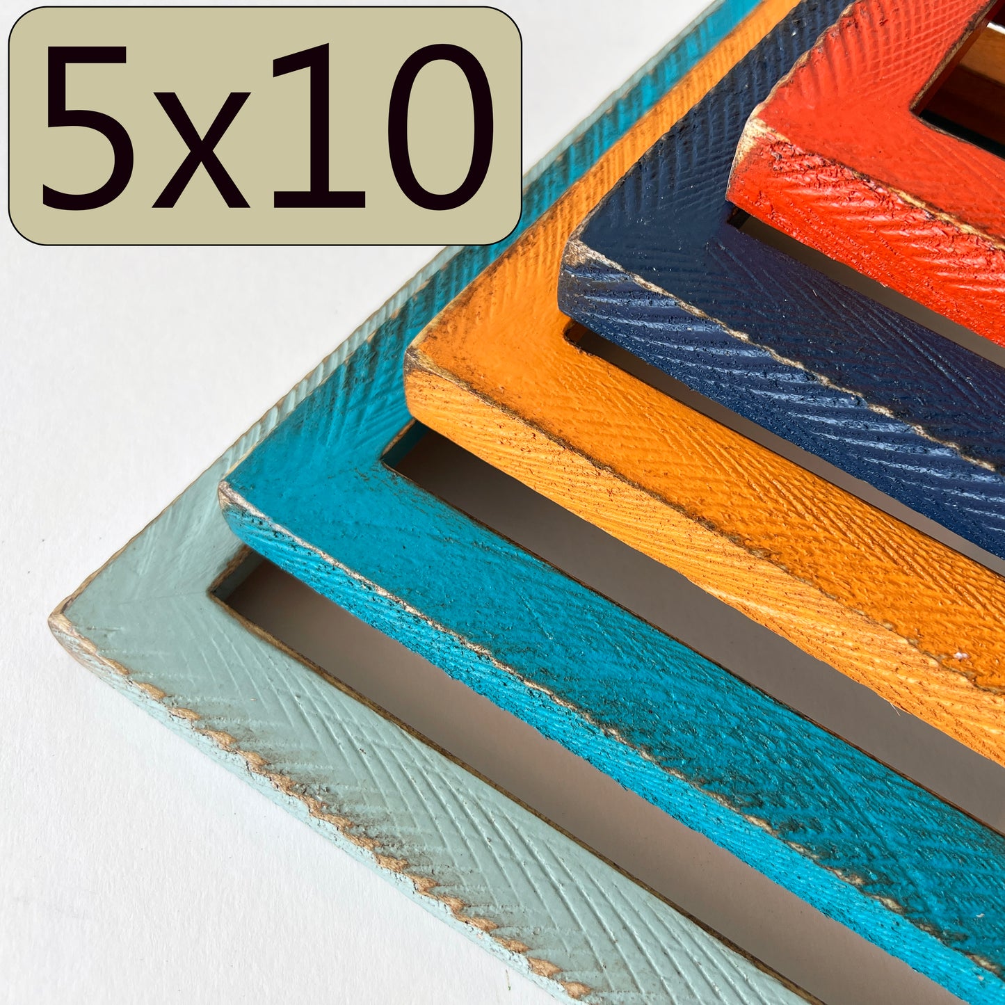 5x10" frame in 1x1 Roughsawn style - Choose your color - FREE SHIPPING