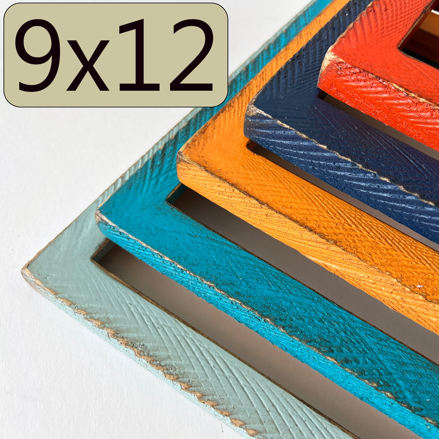 9x12" frame in 1x1 Roughsawn style - Choose your color - FREE SHIPPING