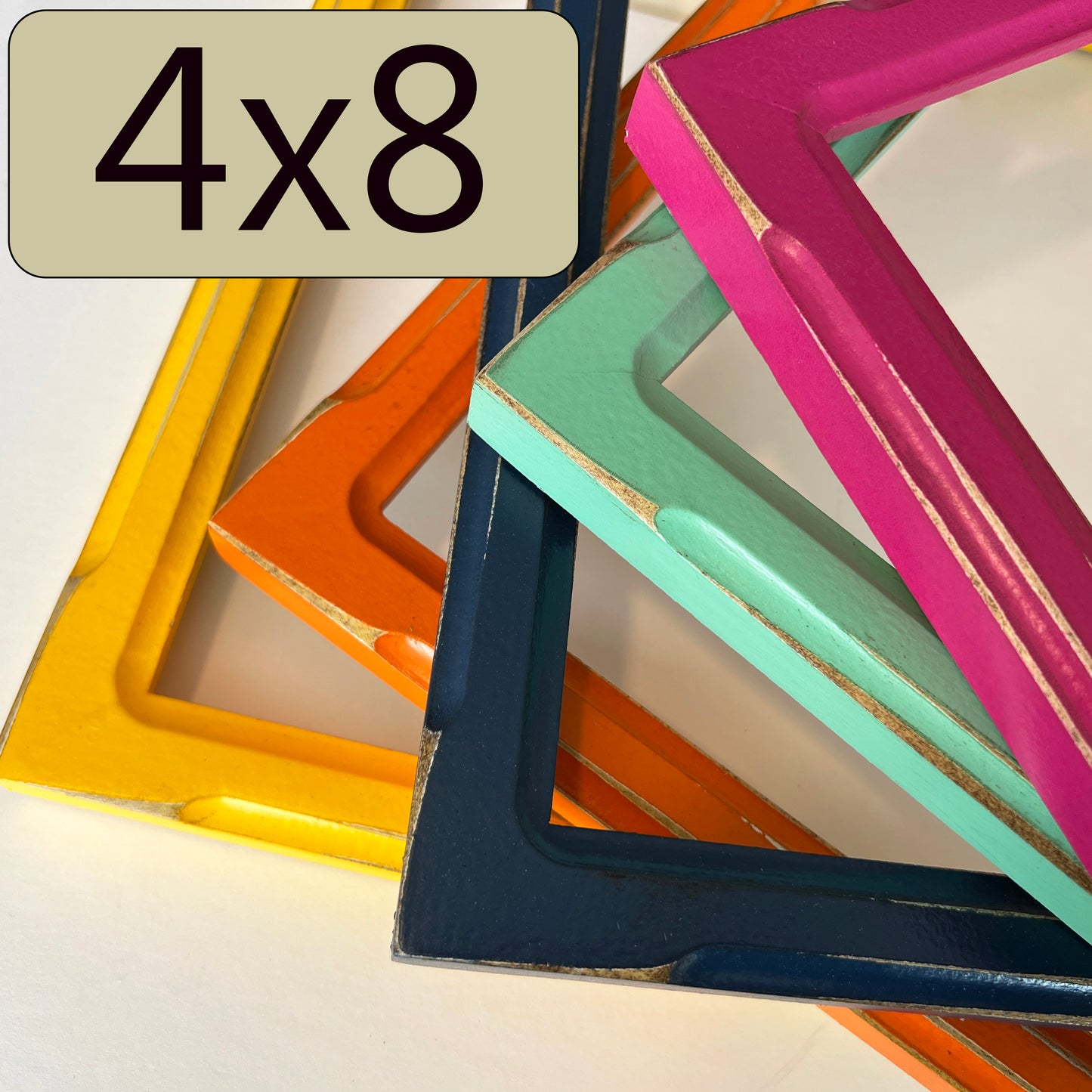 4x8" frame in 1x1 Shallow Bones style - Choose your color - FREE SHIPPING