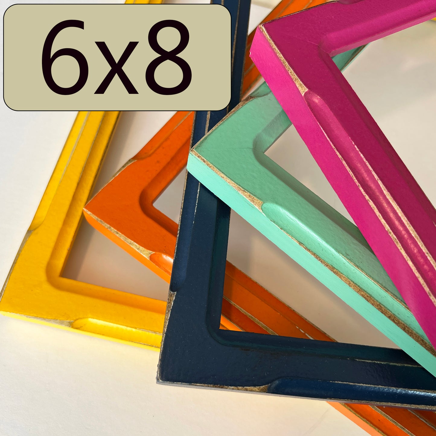 6x8" frame in 1x1 Shallow Bones style - Choose your color - FREE SHIPPING