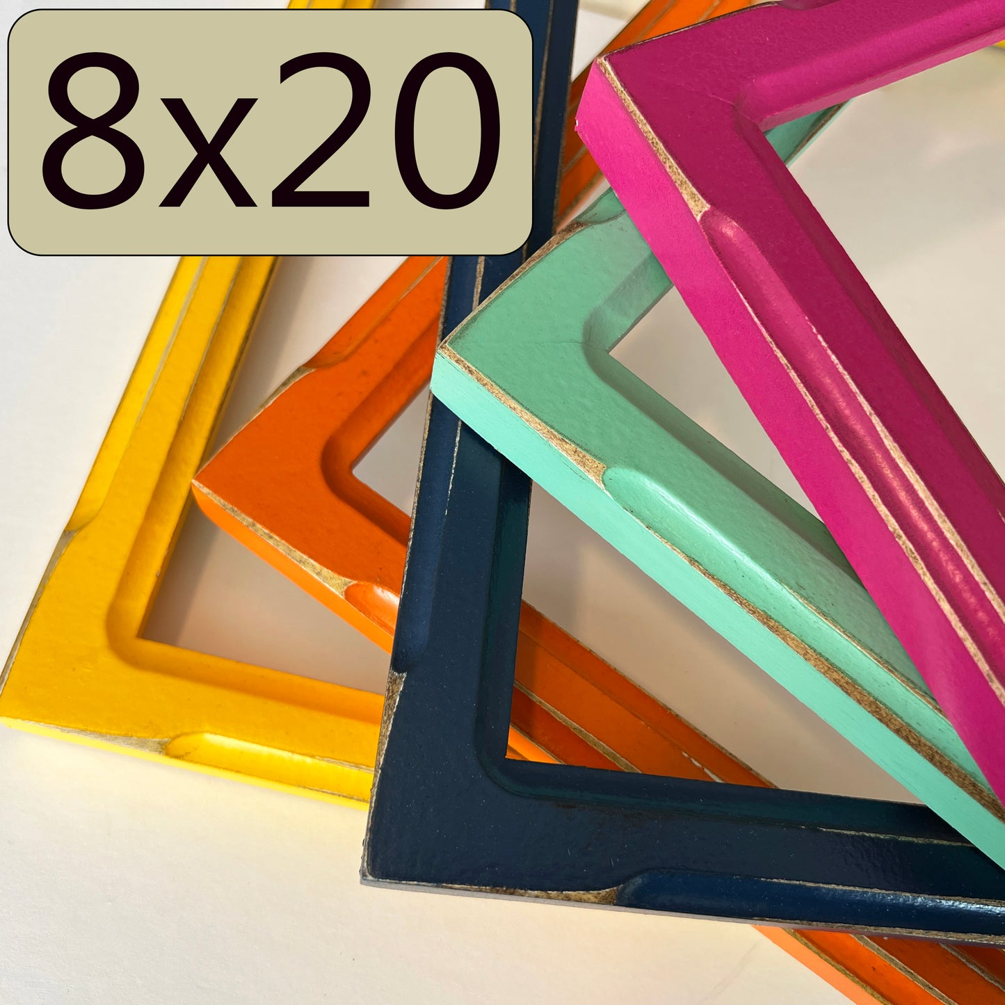8x20" frame in 1x1 Shallow Bones style - Choose your color - FREE SHIPPING
