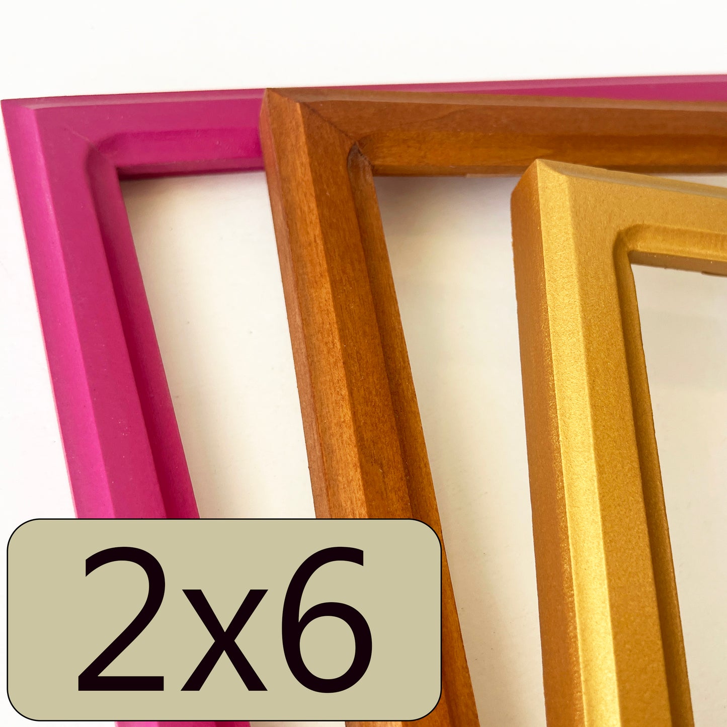2x6" frame in 1x1 Double Cove style - Choose your color - FREE SHIPPING